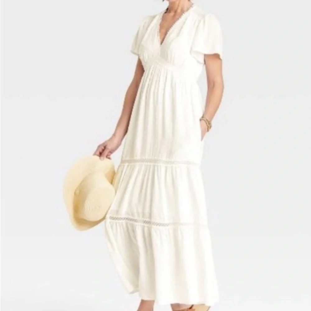 NWT Knox Rose Flutter Short Sleeve Dobby A-Line Dress - Picture 4 of 4